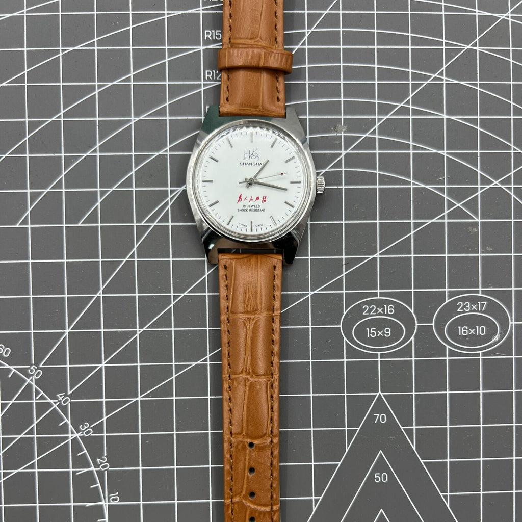 Shanghai Factory 7120 men's 37mm manual mechanical watch featuring shock-resistant movement and classic style.