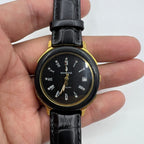 Kongque 37mm automatic watch with black dial, Roman numerals, and 33-jewel movement for accuracy.