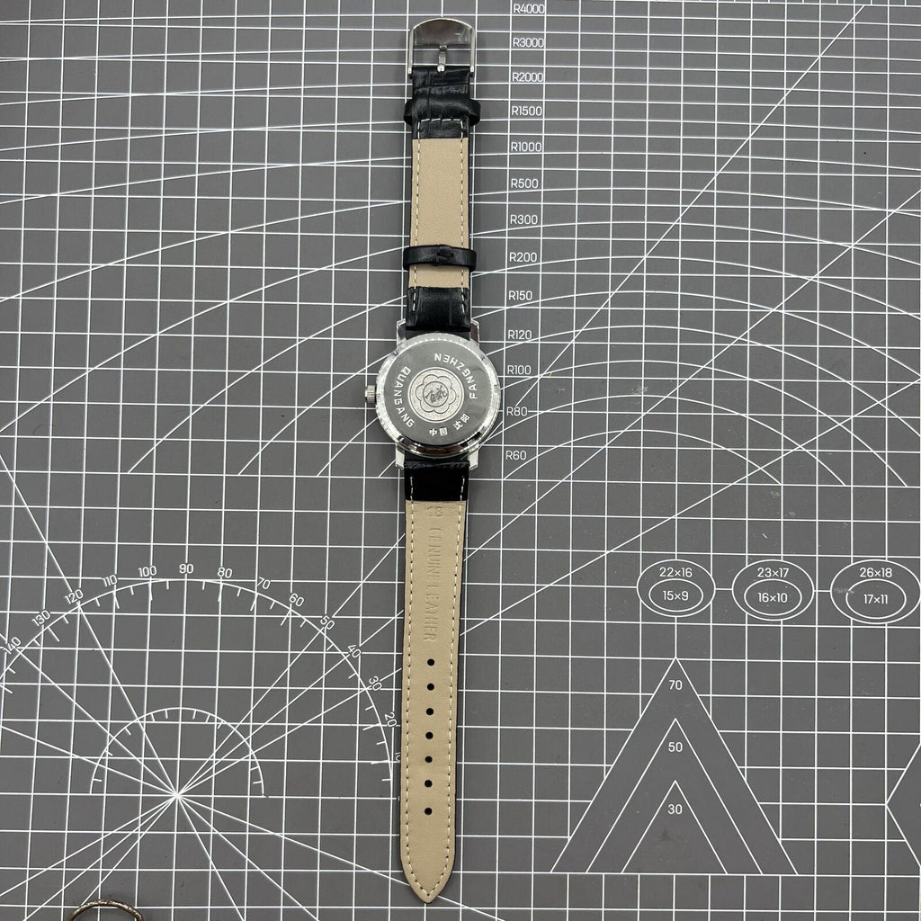 China Baihua 37mm manual silver dial watch with 19 jewels and shock-resistant durable design.