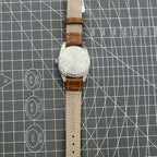 Chunlan 32mm manual mechanical watch with silver dial, 17-jewel movement, classic design for everyday wear.