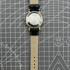 Kongque 37mm automatic watch with black dial, double calendar, 33 jewels, elegant style for daily wear.