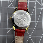 Seagull lady watch with golden dial, 19 jewels, manual mechanical movement, Tianjin China craftsmanship.