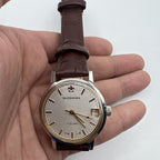 33mm Shanghai manual mechanical watch with single calendar, 17 jewels, shock-resistant design.