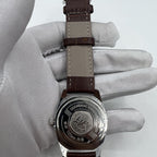 Shanghai Factory 38mm manual mechanical watch with white dial, 3 hands, and 19 jewels for precise timekeeping.