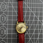 Seagull ladies watch with golden dial, 19-jewel manual mechanical movement, crafted in Tianjin, China.