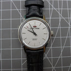 Silver 31mm Beijing Double Rhomb manual watch with three hands, elegant design for classic timekeeping.