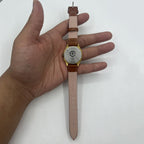 Shanghai 32mm manual mechanical watch with golden markers, brown dial, and octagonal case design.