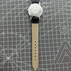 37mm Baihua manual mechanical watch with silver dial, 19 jewels, shock-resistant for long-lasting performance.