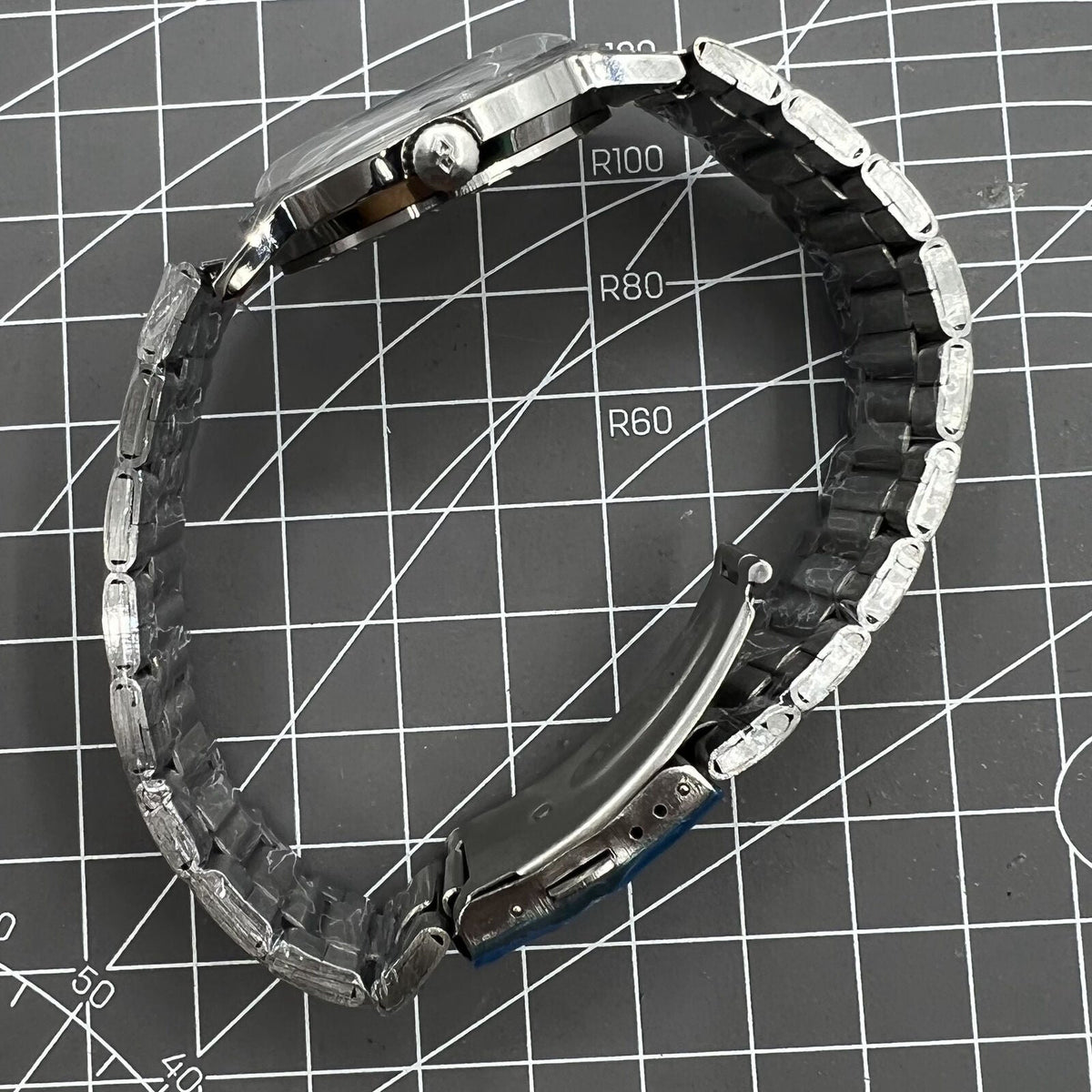 Silver 36mm Beijing Double Rhomb manual watch with silver case, nail markers, classic style for elegant timekeeping.