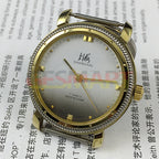 Shanghai Factory manual mechanical watch with golden nail markers, gradient grey dial, perfect for elegant style and refined looks.