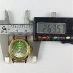 SHANGHAI DIAMOND 25mm oval lady watch with green dial, manual movement, and 17 jewels for elegant wear.