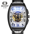GESMART Men's Tonneau Shape Skull Skeleton Automatic Mechanical Watch European American Style