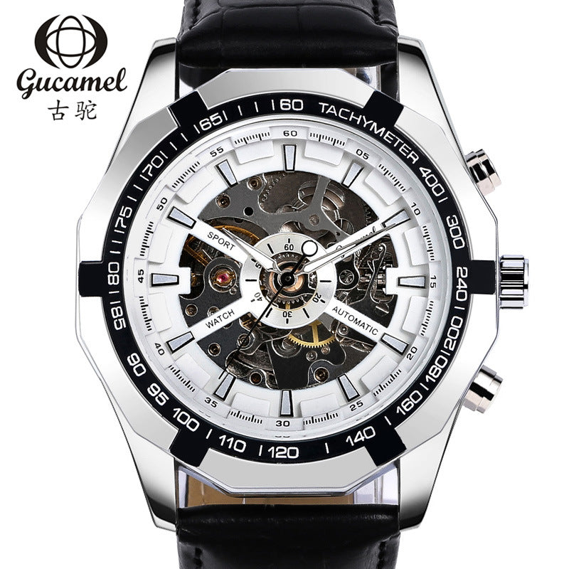 GESMART Men's Skeleton Automatic Mechanical Watch Luminous Custom Design Wristwatch