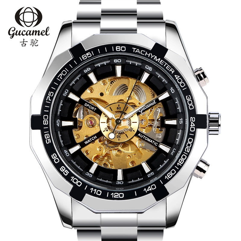 GESMART Men's Skeleton Automatic Mechanical Watch Luminous Custom Design Wristwatch