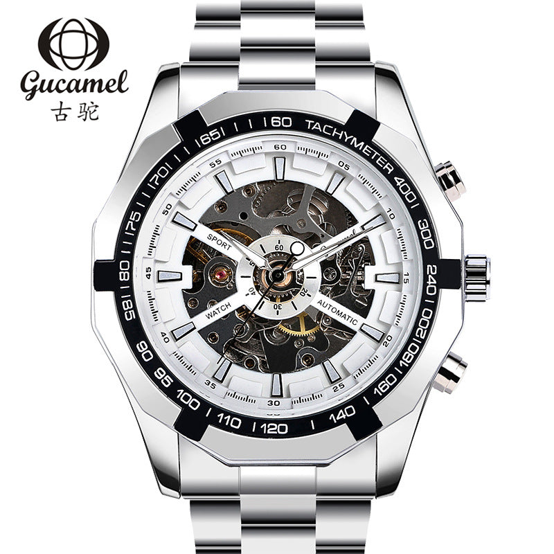 GESMART Men's Skeleton Automatic Mechanical Watch Luminous Custom Design Wristwatch