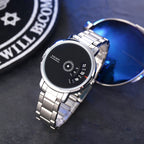 Men's Korean-Style Rotating Dial Steel-Band Fashion Watch