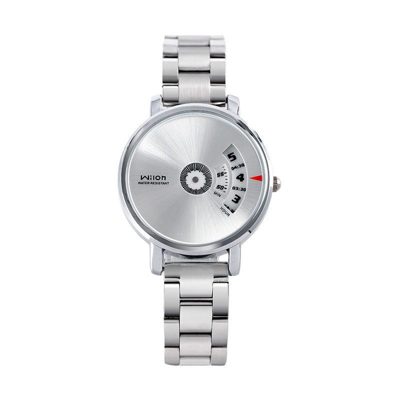 Men's Korean-Style Rotating Dial Steel-Band Fashion Watch