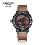 GESMART Men's New Fashion Quartz Watch Leather Band Personality Trendy Student Wristwatch