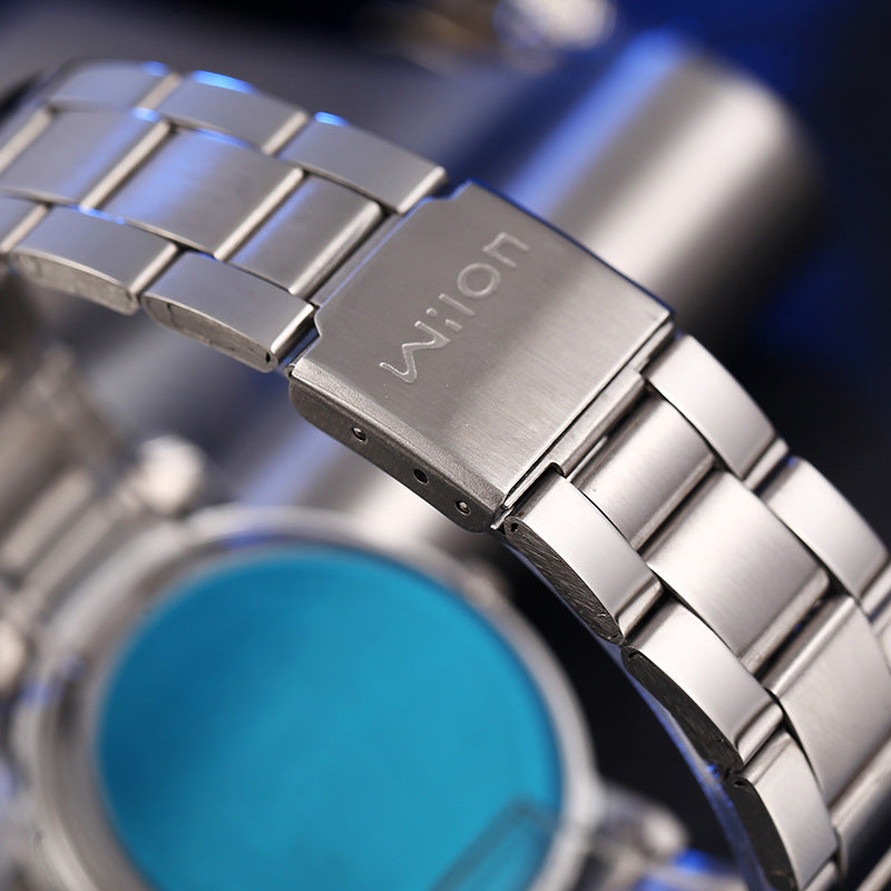 Men's Korean-Style Rotating Dial Steel-Band Fashion Watch