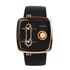 GESMART Men's Dual Movement Quartz Watch Genuine Leather Band European American Fashion Wristwatch