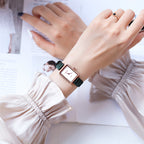 GESMART Women's Small Square Watch Slim Leather Band Compact Fashion Water Resistant Ladies Wristwatch