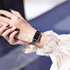 GESMART Women's Small Square Watch Slim Leather Band Compact Fashion Water Resistant Ladies Wristwatch