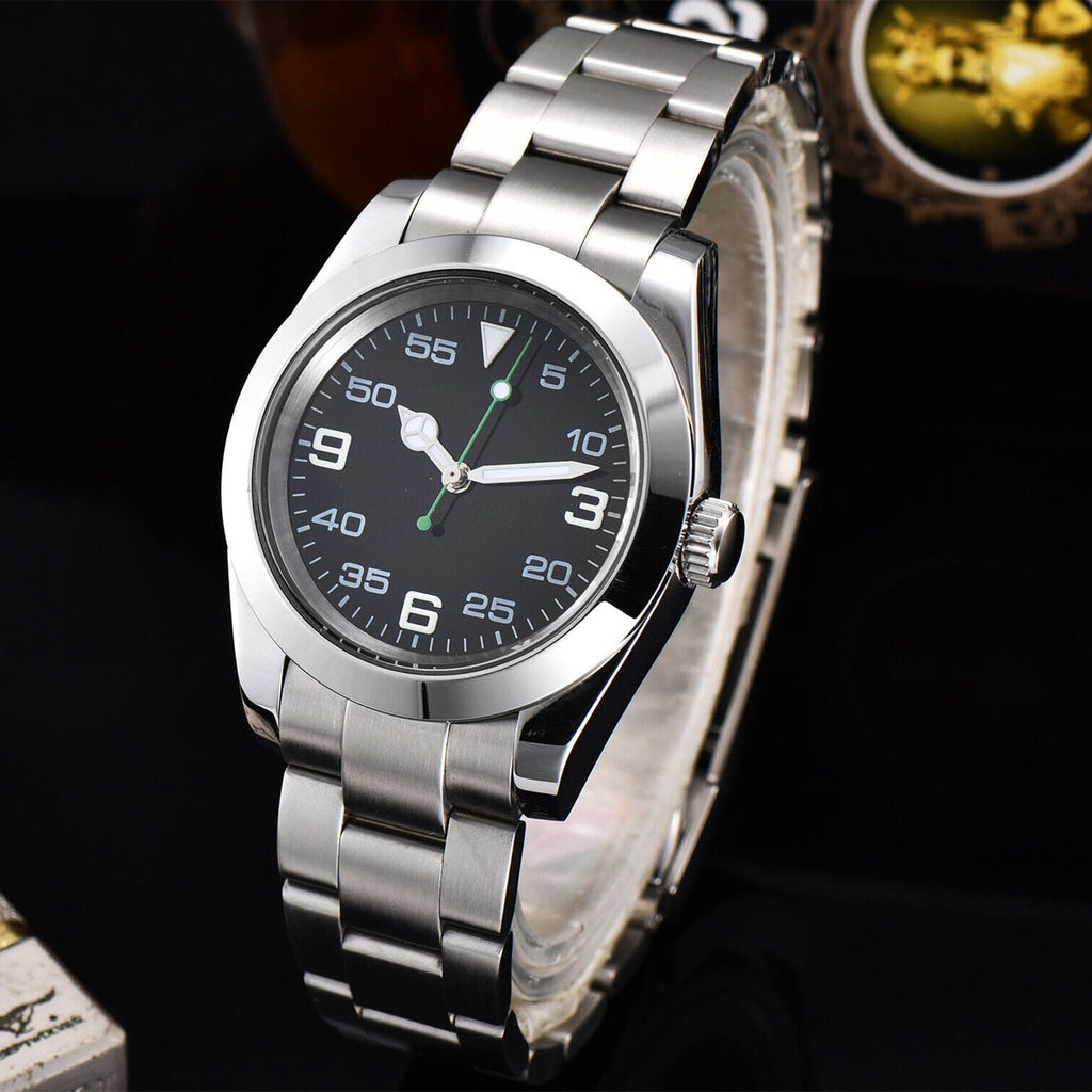 316L stainless steel 40mm men?s wristwatch, sapphire glass, waterproof, mechanical diving design with 3/6/9 markers