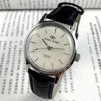 Beijing 36mm Double Rhomb watch with silver case and silver nail straps, manual mechanical movement, elegant design.