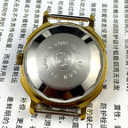 37mm automatic mechanical watch, black dial with golden Roman numerals and 33 jewels.
