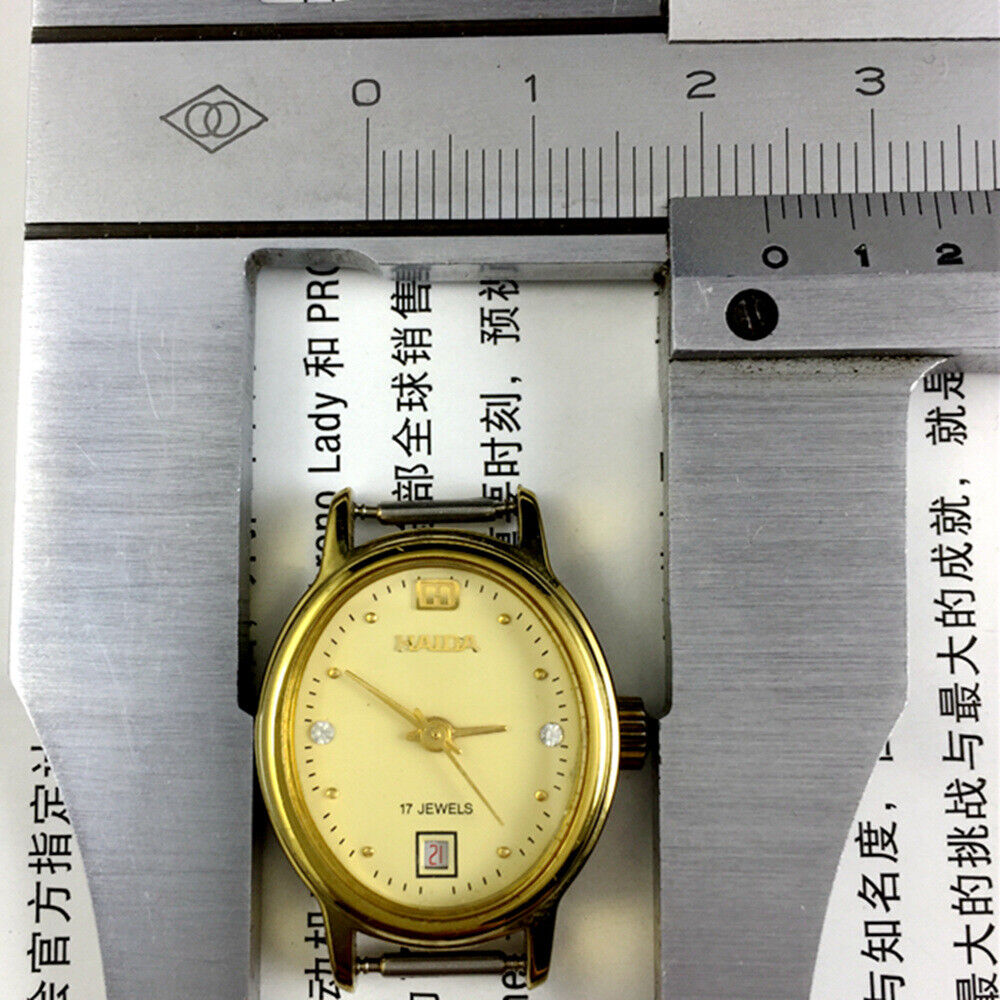 Classic Lady Mechanical Watch, 17 jewels, single calendar at 6 o?clock, imitation diamond accents.