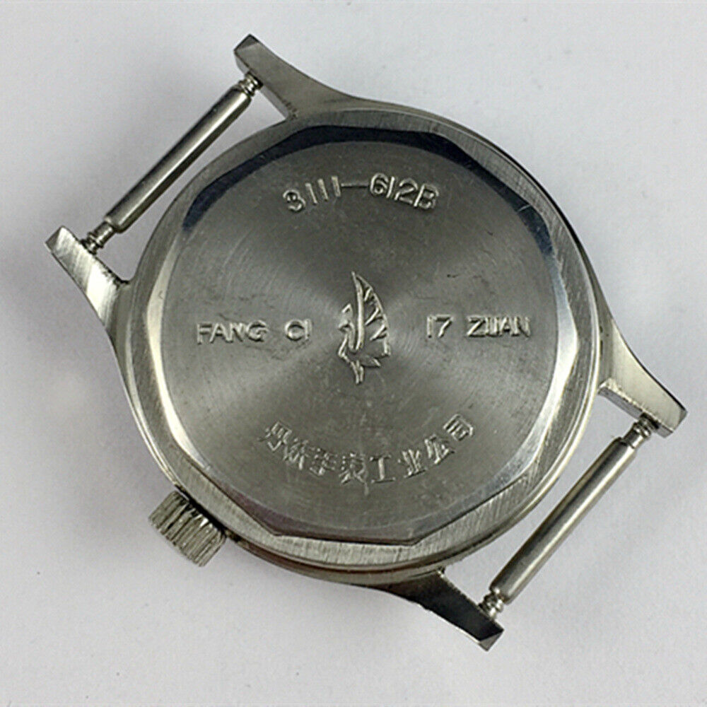33mm Kongque manual steel watch with silver dial, 17 jewels, and matching band for classic style.
