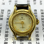 SHANGHAI DIAMOND Lady watch with yellow dial and golden nail markers, mechanical movement, 17 jewels.