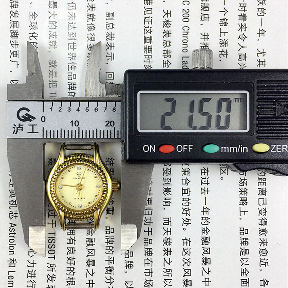 SHANGHAI DIAMOND Lady watch with yellow dial, gold nail markers, and 17-jewel mechanical movement for elegant timekeeping.