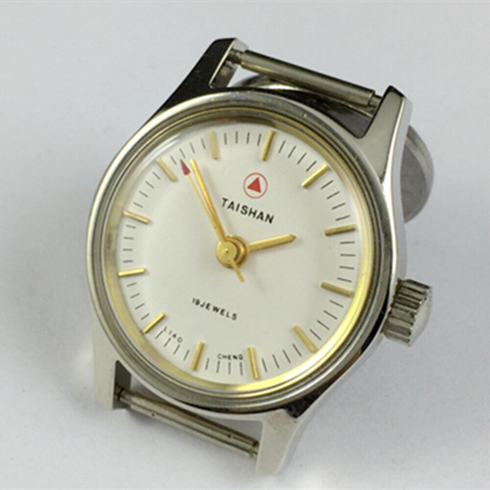 Liaocheng TAISHAN 25mm mechanical lady watch with gold nail markers, round case, elegant style.