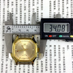 Octagonal golden dial manual mechanical watch by Tianjin Factory, classic design for elegant style and timeless charm.