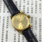 Golden dial Lady Watch by Seagull with 19 jewels, manual mechanical movement from Tianjin Factory.