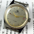 Shiyou 32mm grey manual mechanical watch featuring 17 jewels and single calendar display for classic timekeeping.