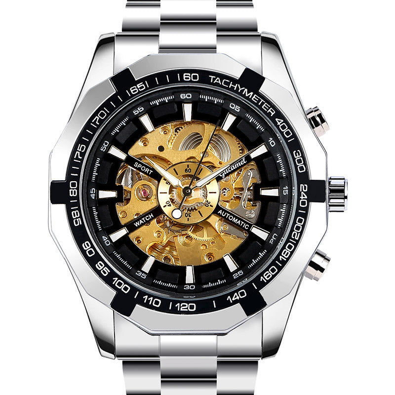 GESMART Men's Skeleton Automatic Mechanical Watch Luminous Custom Design Wristwatch