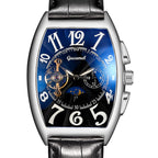 GESMART Men's Tonneau Shape Tourbillon Automatic Skeleton Mechanical Watch