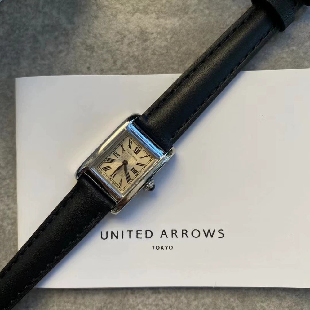 UNITED ARROWS Ladies Small Square Dial Watch Japan Import Vintage Fashion