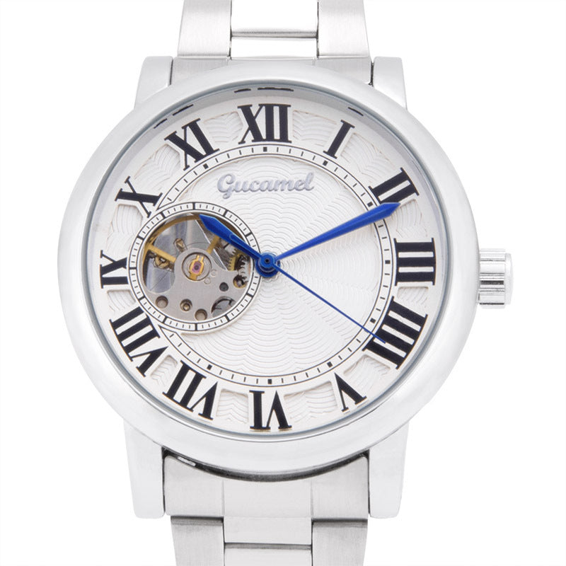 GESMART Men's Roman Numeral Skeleton Automatic Mechanical Watch Fashion Trendy