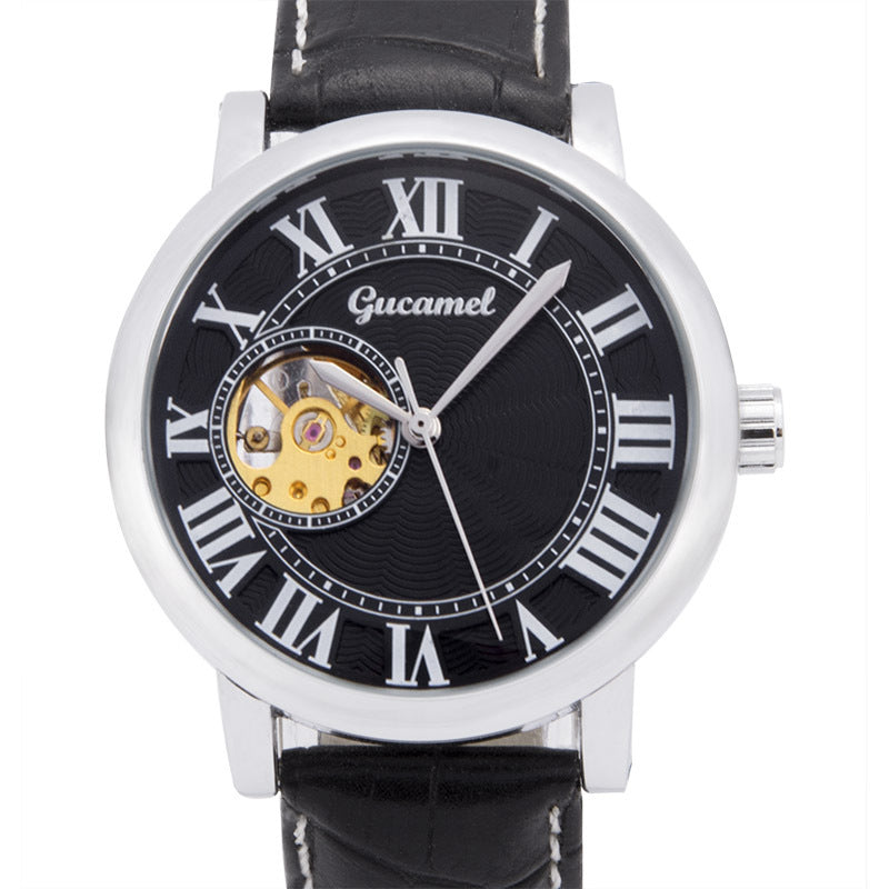 GESMART Men's Roman Numeral Skeleton Automatic Mechanical Watch Fashion Trendy