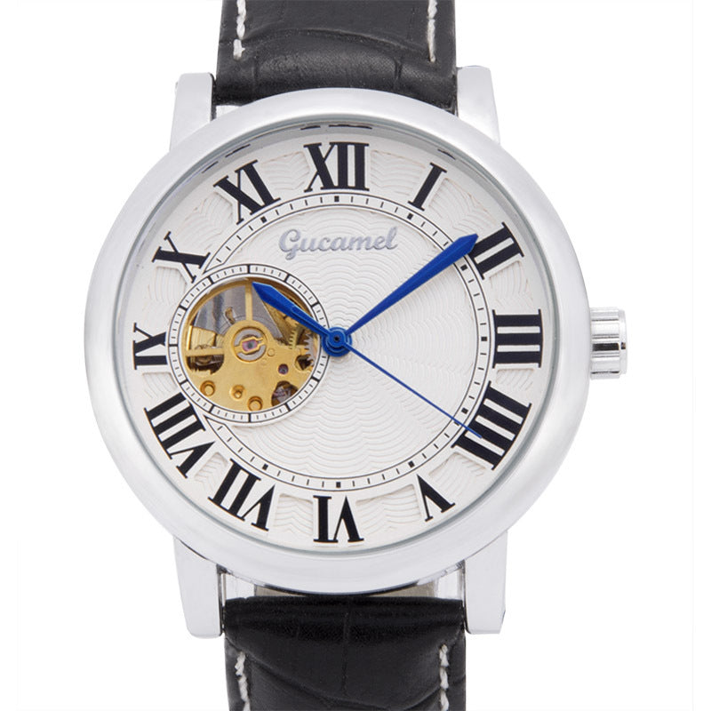 GESMART Men's Roman Numeral Skeleton Automatic Mechanical Watch Fashion Trendy
