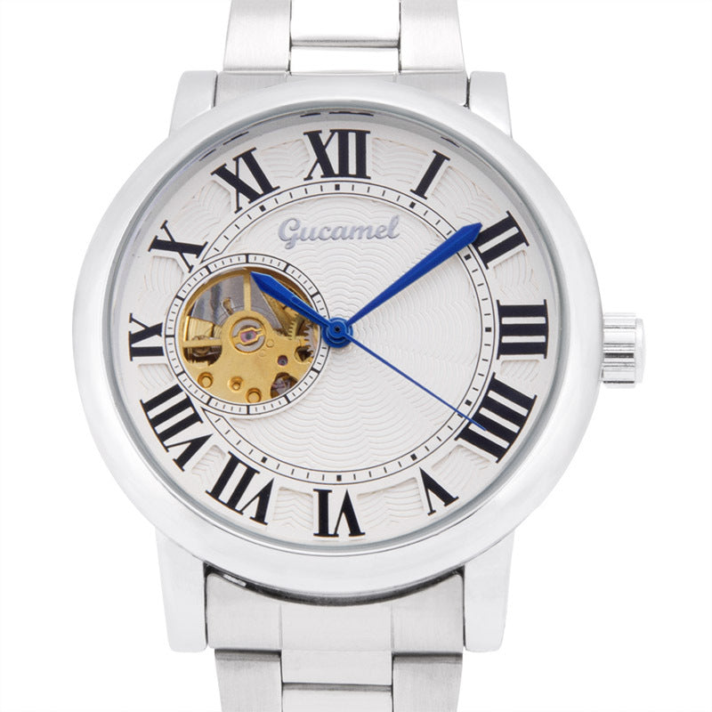GESMART Men's Roman Numeral Skeleton Automatic Mechanical Watch Fashion Trendy