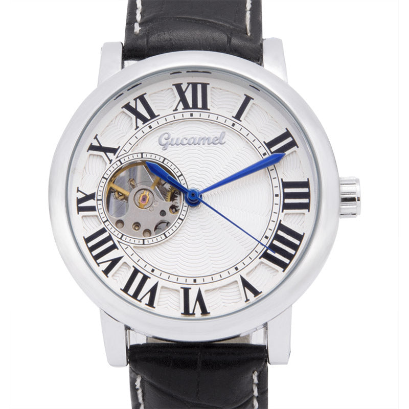 GESMART Men's Roman Numeral Skeleton Automatic Mechanical Watch Fashion Trendy