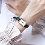 GESMART Women's Small Square Watch Slim Leather Band Compact Fashion Water Resistant Ladies Wristwatch