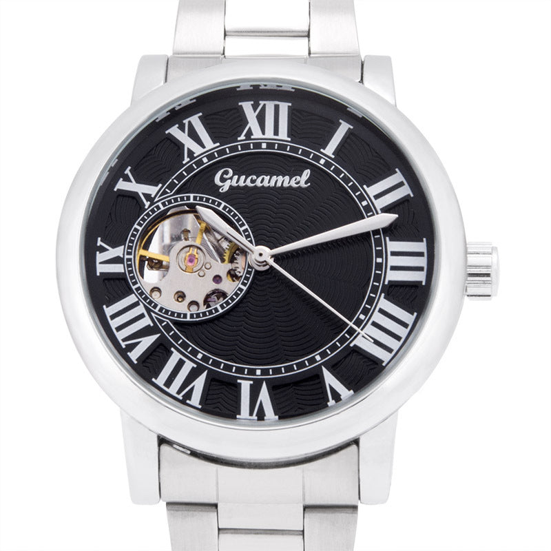 GESMART Men's Roman Numeral Skeleton Automatic Mechanical Watch Fashion Trendy