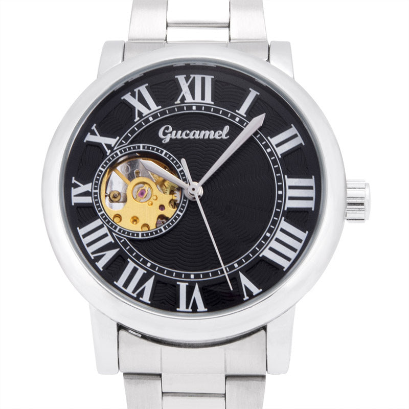GESMART Men's Roman Numeral Skeleton Automatic Mechanical Watch Fashion Trendy