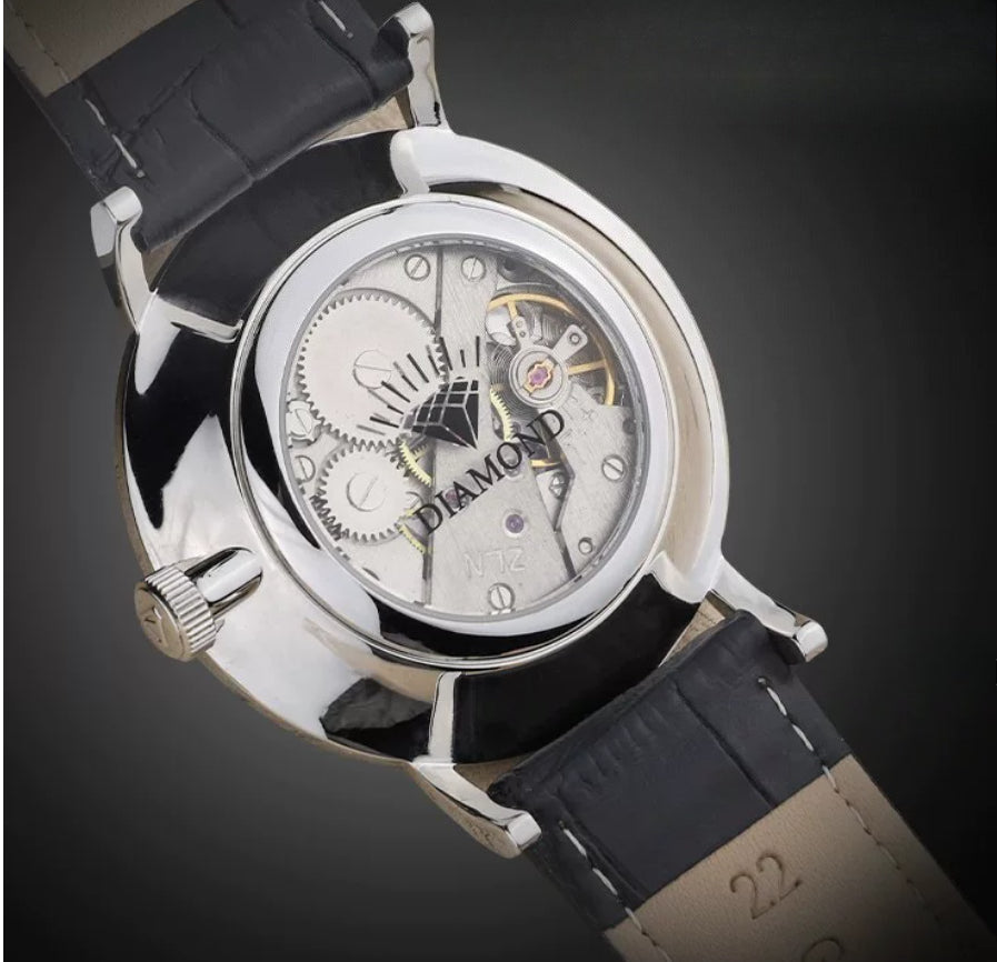 Shanghai Diamond Men's Mechanical Watch Bauhaus Minimalist Steel Waterproof