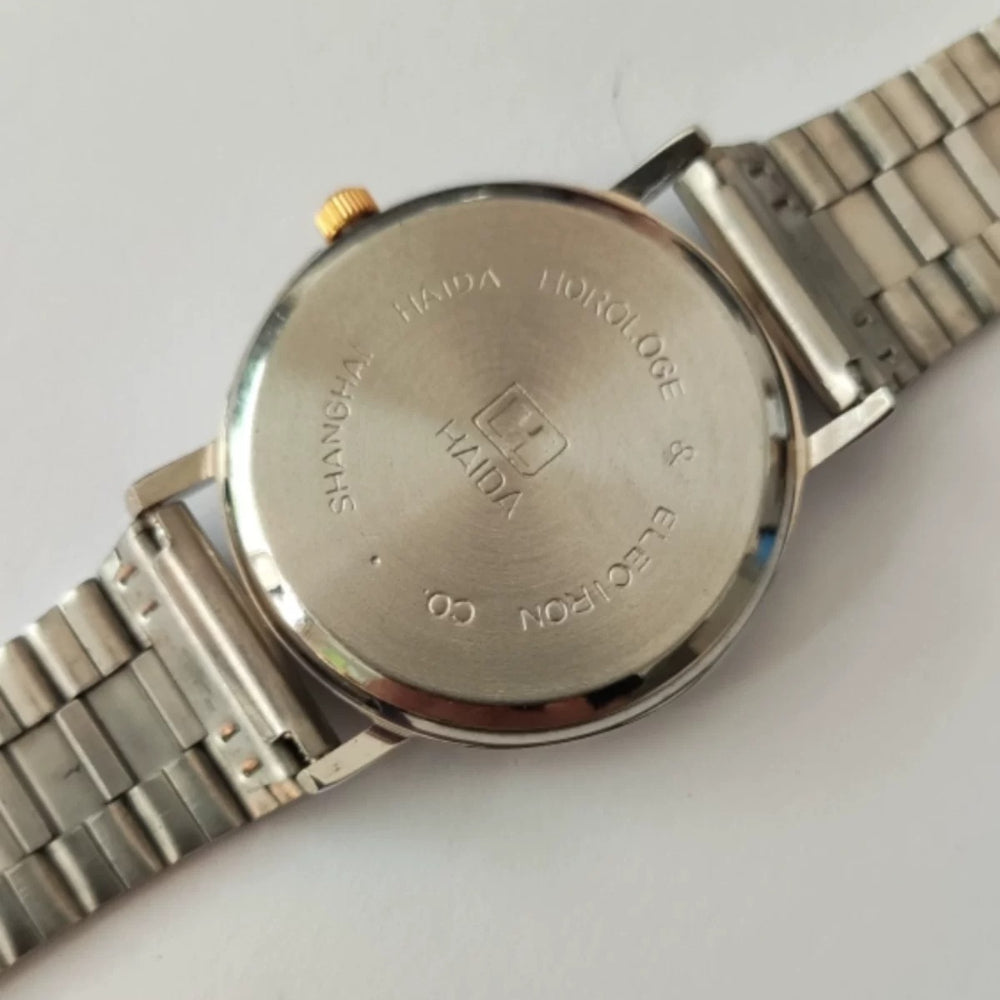 HAIDA Two-Tone Quartz Watch Arabic Numerals Dial Vintage Minimalist NOS